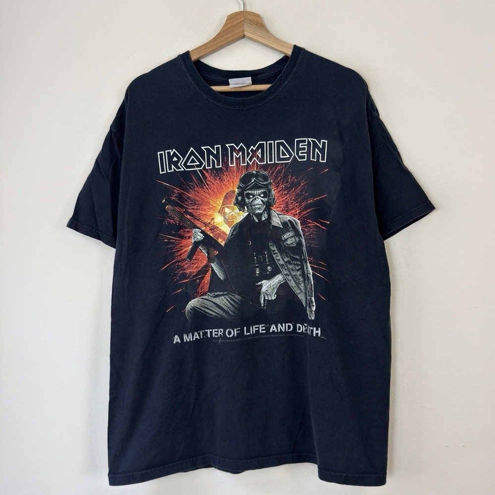 Vintage Y2k Iron Maiden A Matter Of Life And Death 2006 Tour Rock Band Tee Shirt